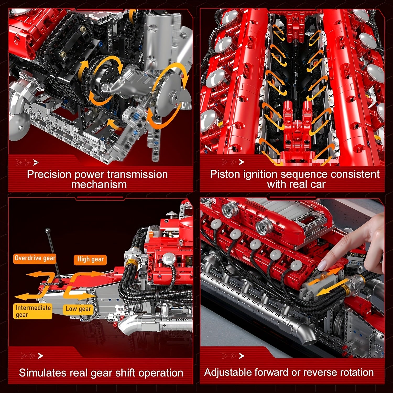 V12 Engine Red